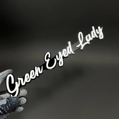 1PC Green Eyed Lady 3D Acrylic Badge - Car Truck Emblem Fender Sticker