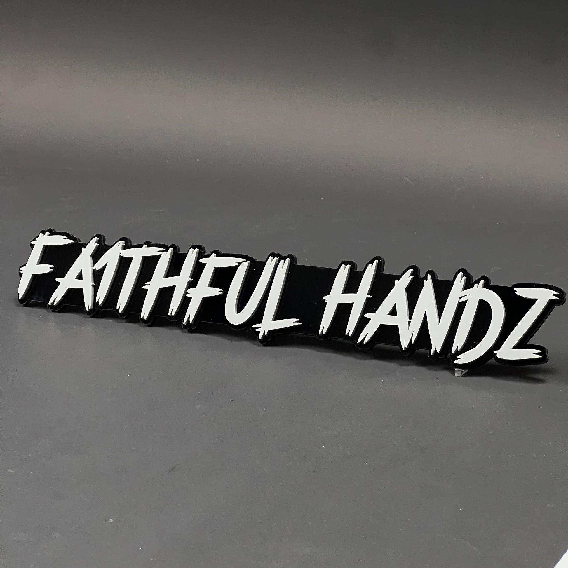 1PC FAITHFUL HANDZ 3D Acrylic Badge - Car Truck Emblem Fender Sticker