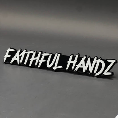 1PC FAITHFUL HANDZ 3D Acrylic Badge - Car Truck Emblem Fender Sticker