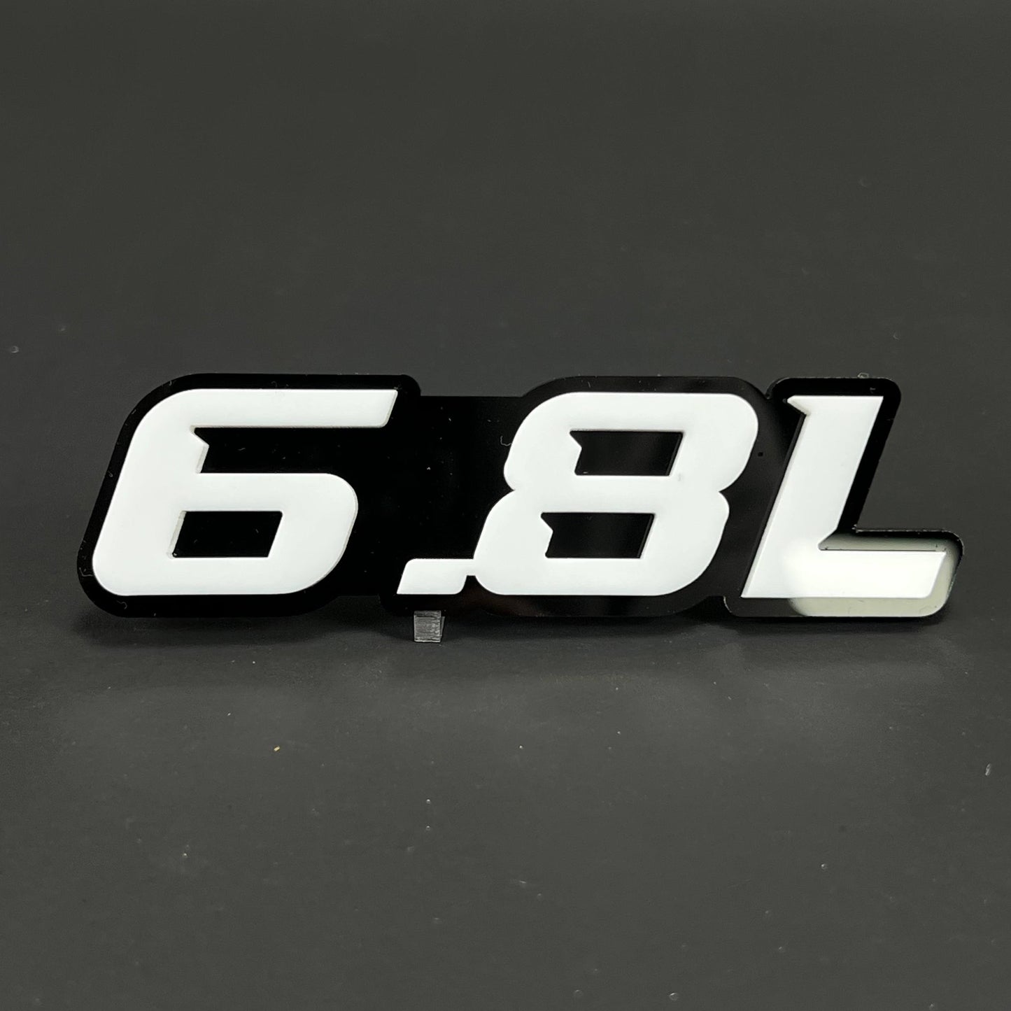 1PC 6.8L 3D Acrylic Badge - Car Truck Emblem Fender Tailgate Trunk Sticker