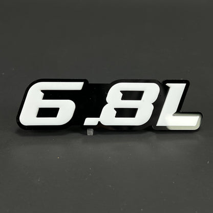 1PC 6.8L 3D Acrylic Badge - Car Truck Emblem Fender Tailgate Trunk Sticker