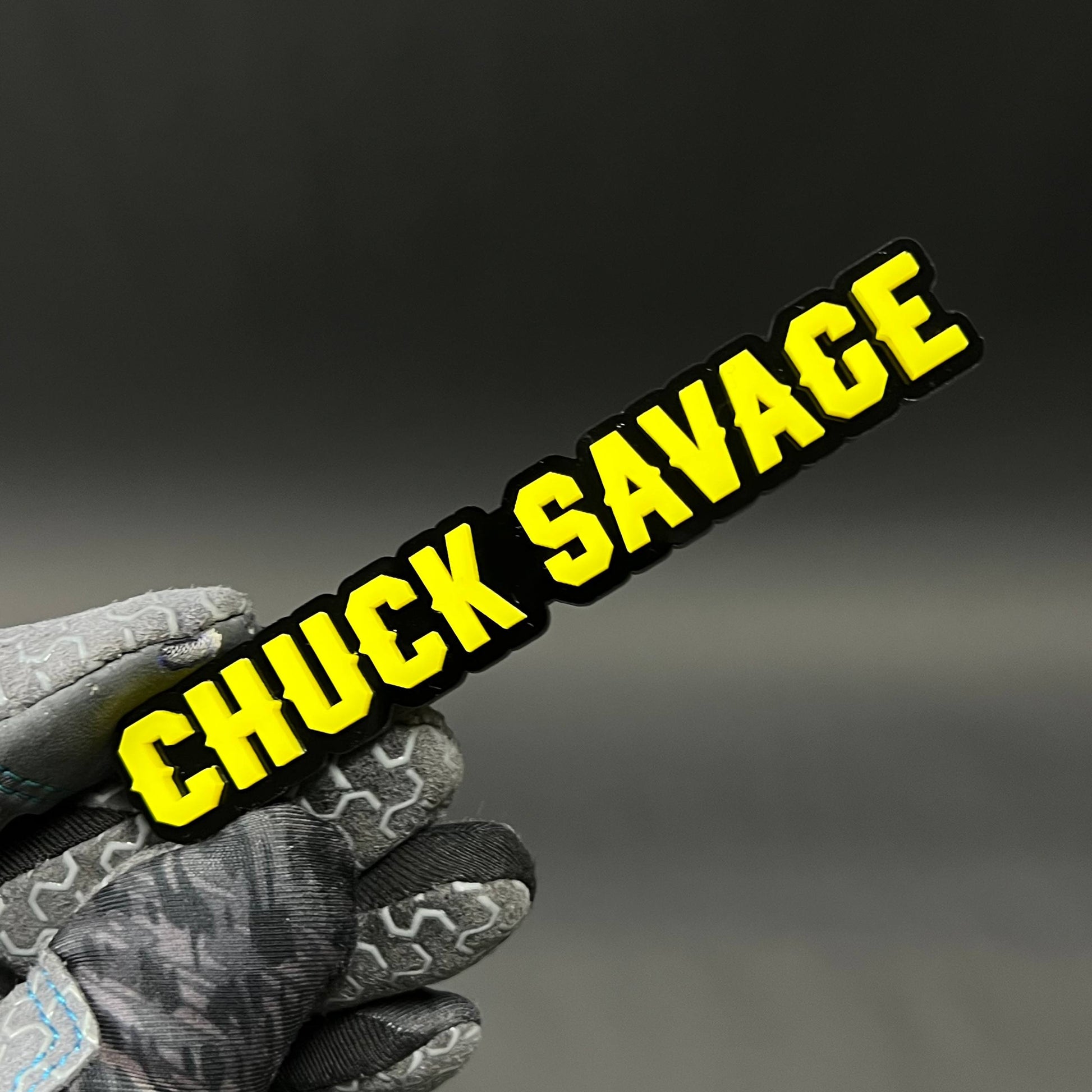 1PC CHUCK SAVAGE 3D Acrylic Badge - Car Truck Emblem Fender Sticker