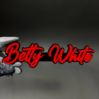 1PC Betty White 3D Acrylic Badge - Car Truck Emblem Fender Sticker