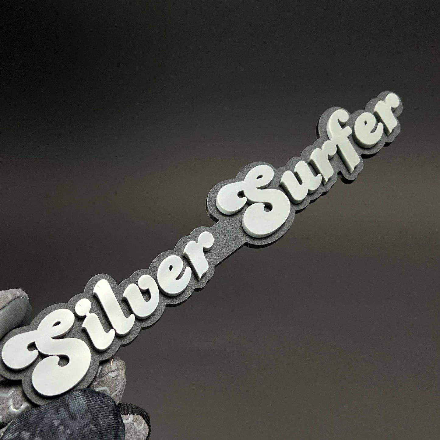 1PC Silver Surfer 3D Acrylic Badge - Car Truck Emblem Fender Sticker