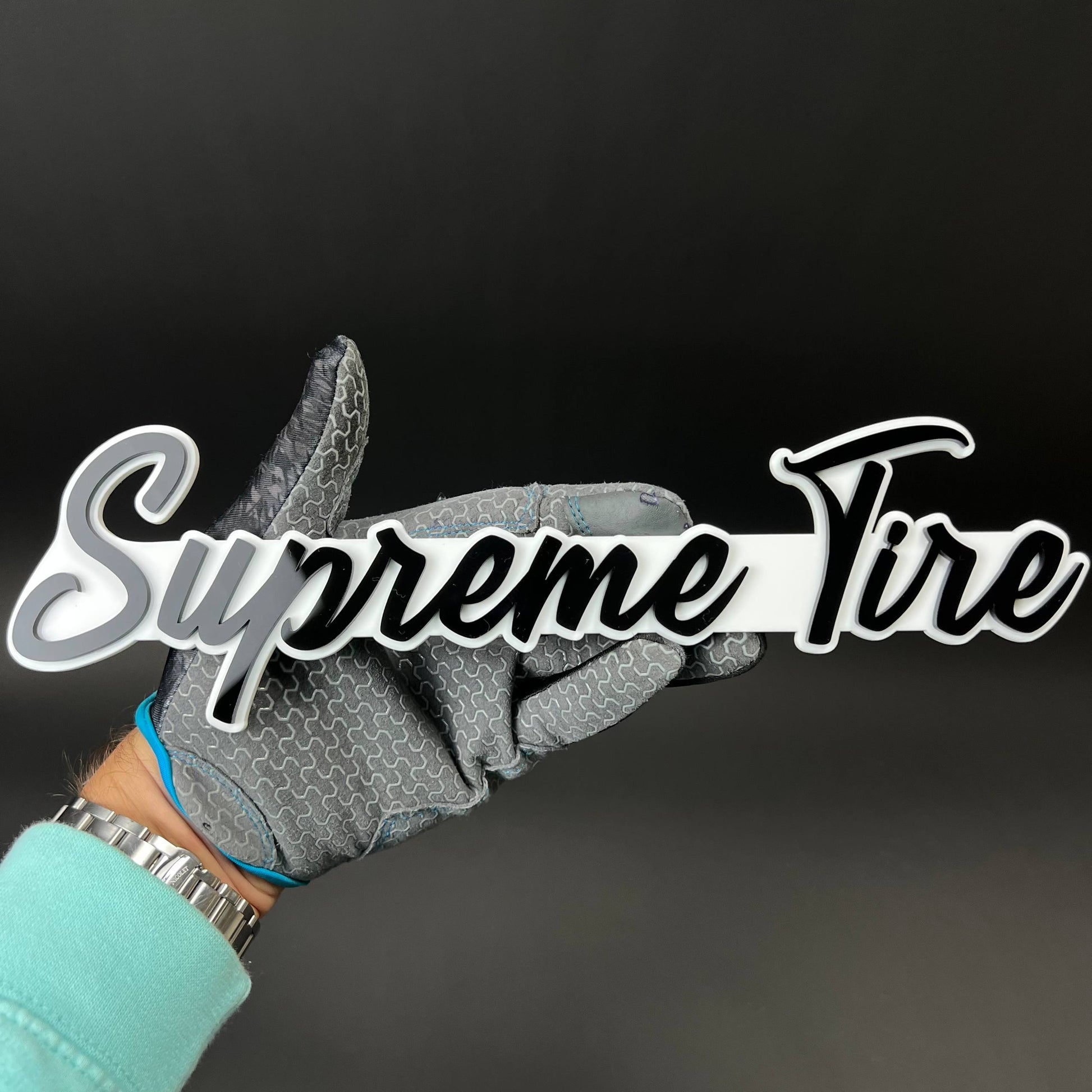 1PC Supreme Tire 3D Acrylic Badge - Car Truck Emblem Fender Sticker