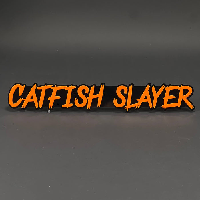 1PC CATFISH SLAYER 3D Acrylic Badge - Car Truck Emblem Fender Sticker