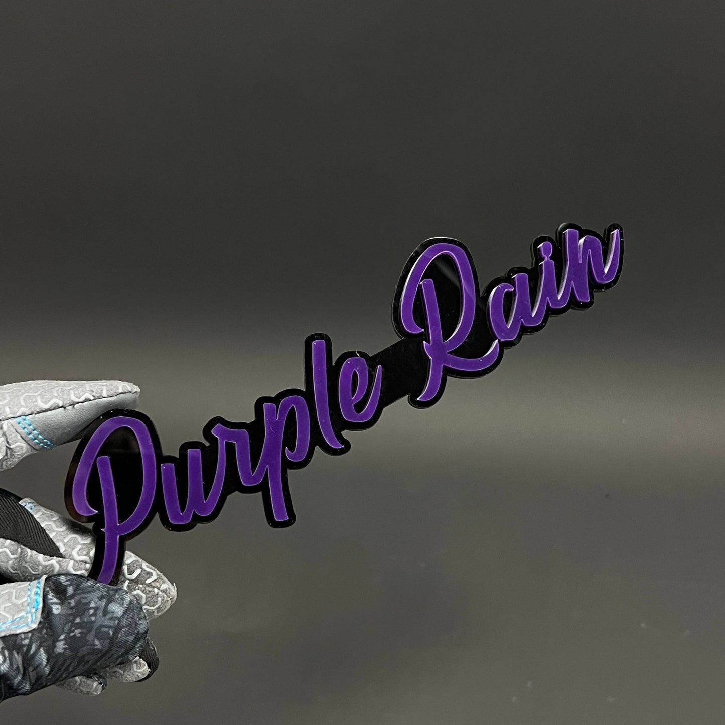 1PC Purple Rain 3D Acrylic Badge - Car Truck Emblem Fender Sticker