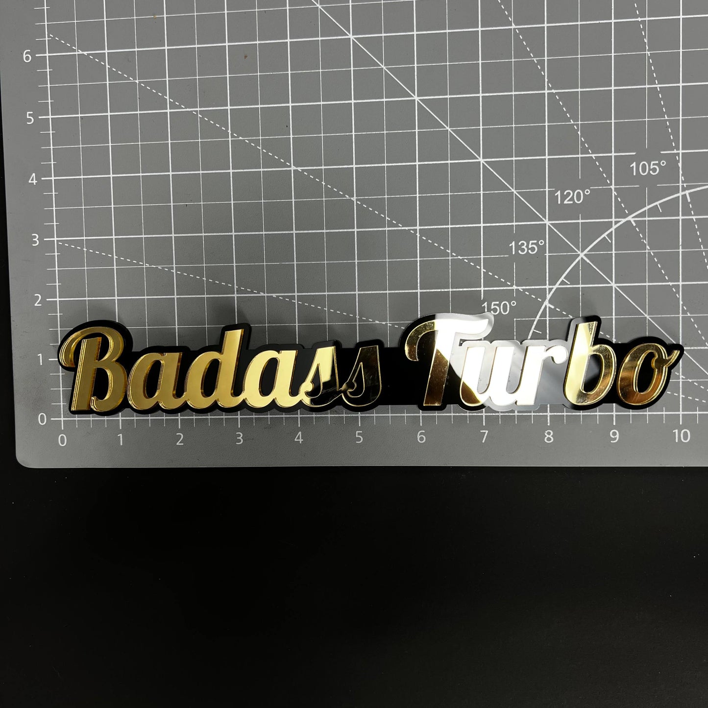 1PC Badass Turbo 3D Acrylic Badge - Car Truck Emblem Fender Sticker