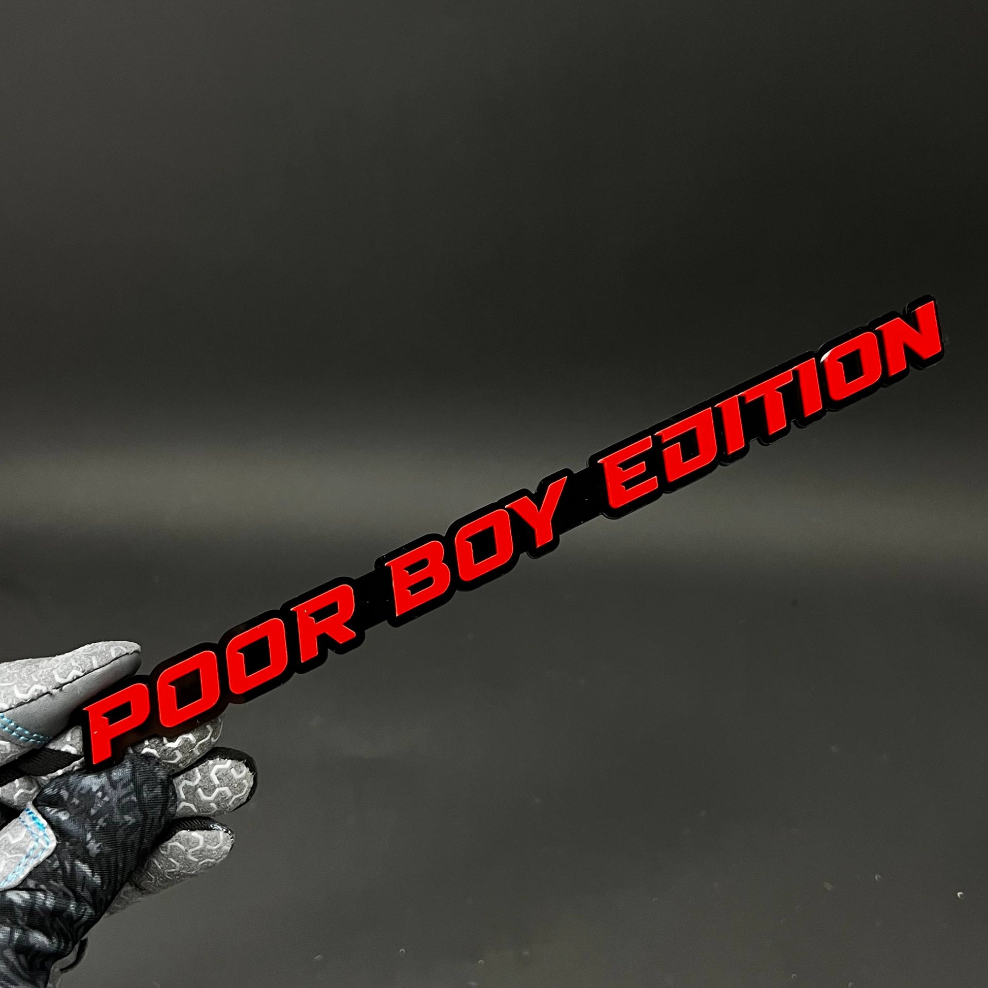 1PC POOR BOY EDITION 3D Acrylic Badge - Car Truck Emblem Fender Sticker