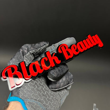 1PC Black Beauty 3D Acrylic Badge - Car Truck Emblem Fender Sticker