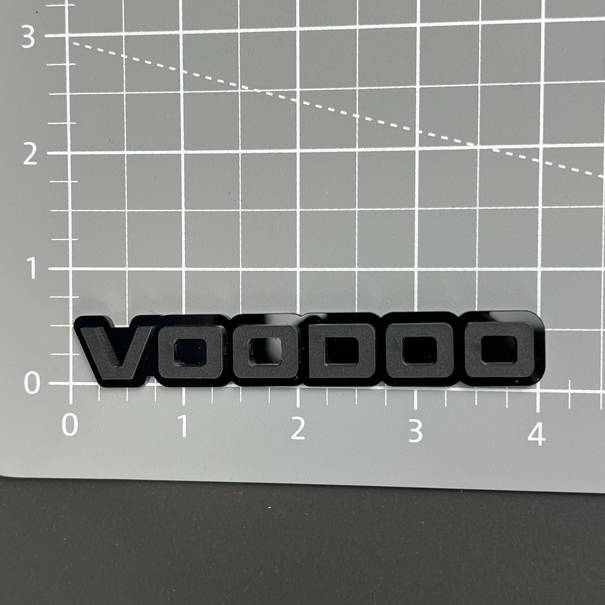 Voodoo Black 3D Acrylic Badge - Car Truck Emblem Fender Tailgate Trunk Sticker