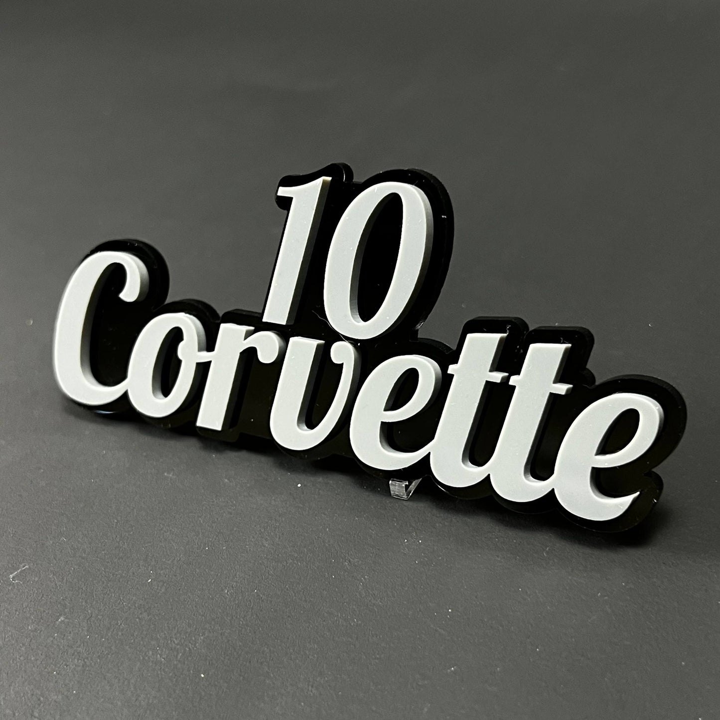 1PC 10 Corvette 3D Acrylic Badge - Car Truck Emblem Fender Sticker