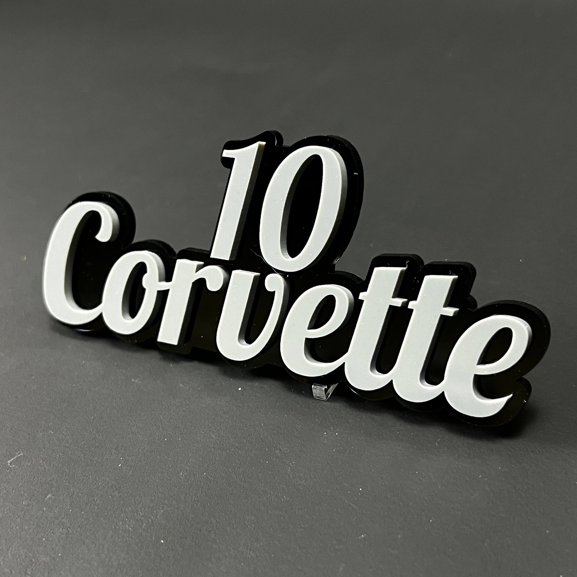 1PC 10 Corvette 3D Acrylic Badge - Car Truck Emblem Fender Sticker