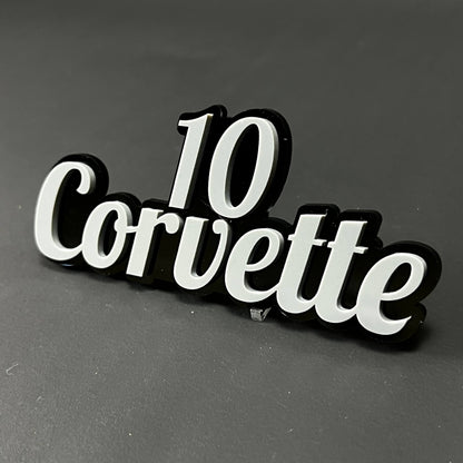 1PC 10 Corvette 3D Acrylic Badge - Car Truck Emblem Fender Sticker