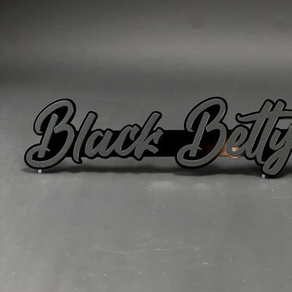 1PC Black Betty 3D Acrylic Badge - Car Truck Emblem Fender Sticker