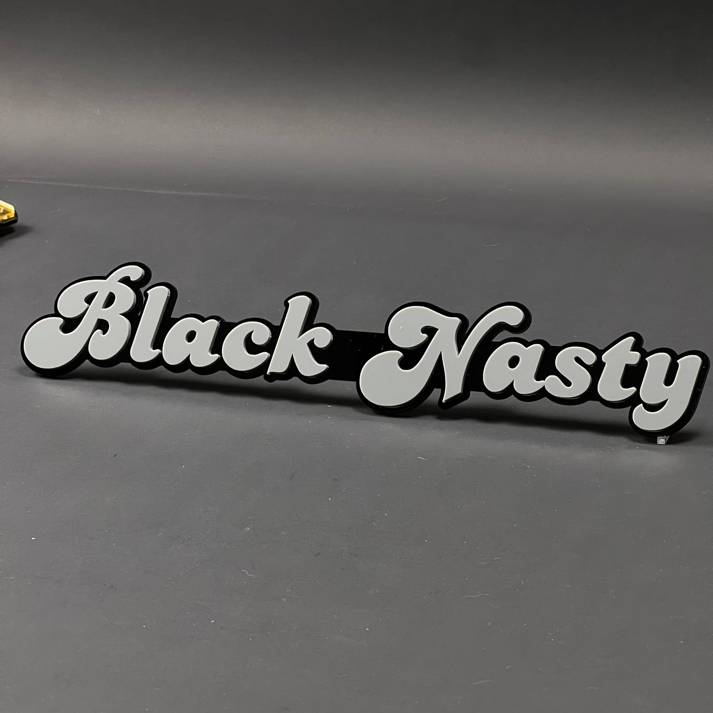 1PC Black Nasty 3D Acrylic Badge - Car Truck Emblem Fender Sticker