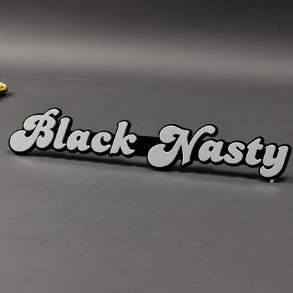 1PC Black Nasty 3D Acrylic Badge - Car Truck Emblem Fender Sticker