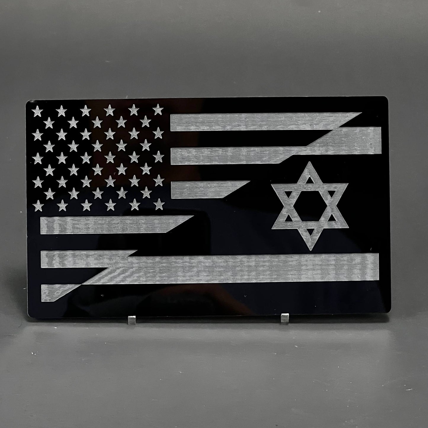 1PC US Israel Flag 3D Acrylic Badge - Car Truck Emblem Fender Sticker