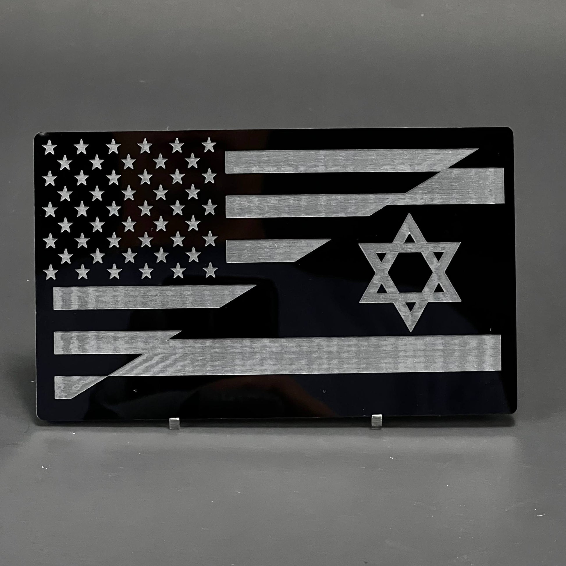 1PC US Israel Flag 3D Acrylic Badge - Car Truck Emblem Fender Sticker