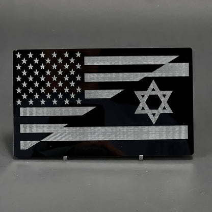 1PC US Israel Flag 3D Acrylic Badge - Car Truck Emblem Fender Sticker