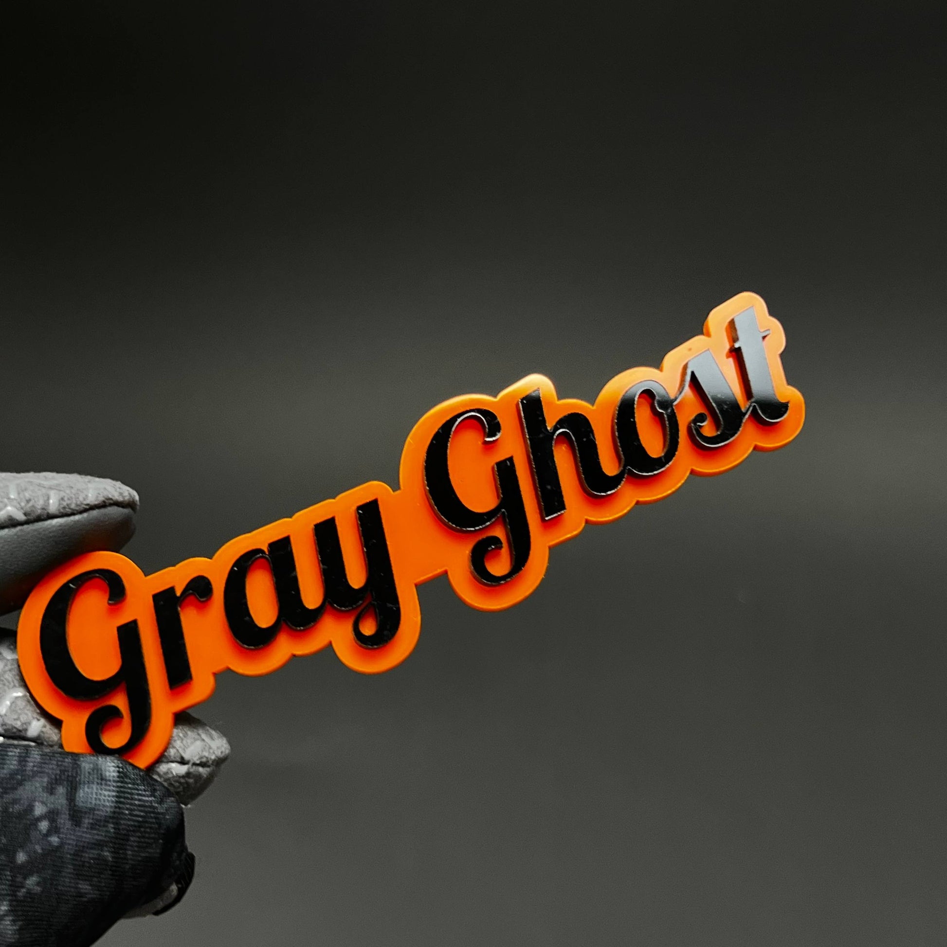 1PC Gray Ghost 3D Acrylic Badge - Car Truck Emblem Fender Tailgate Trunk Sticker
