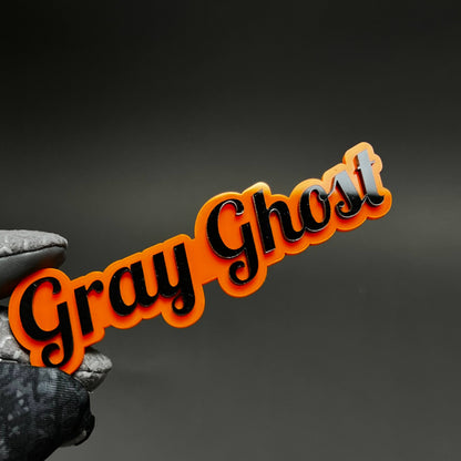 1PC Gray Ghost 3D Acrylic Badge - Car Truck Emblem Fender Tailgate Trunk Sticker