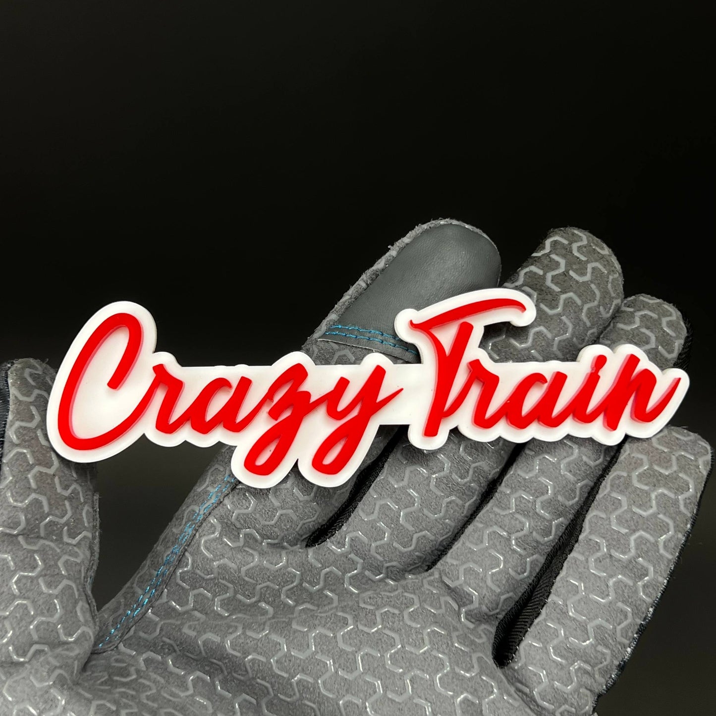 1PC Crazy Train (Red) 3D Acrylic Badge - Car Truck Emblem Fender Sticker