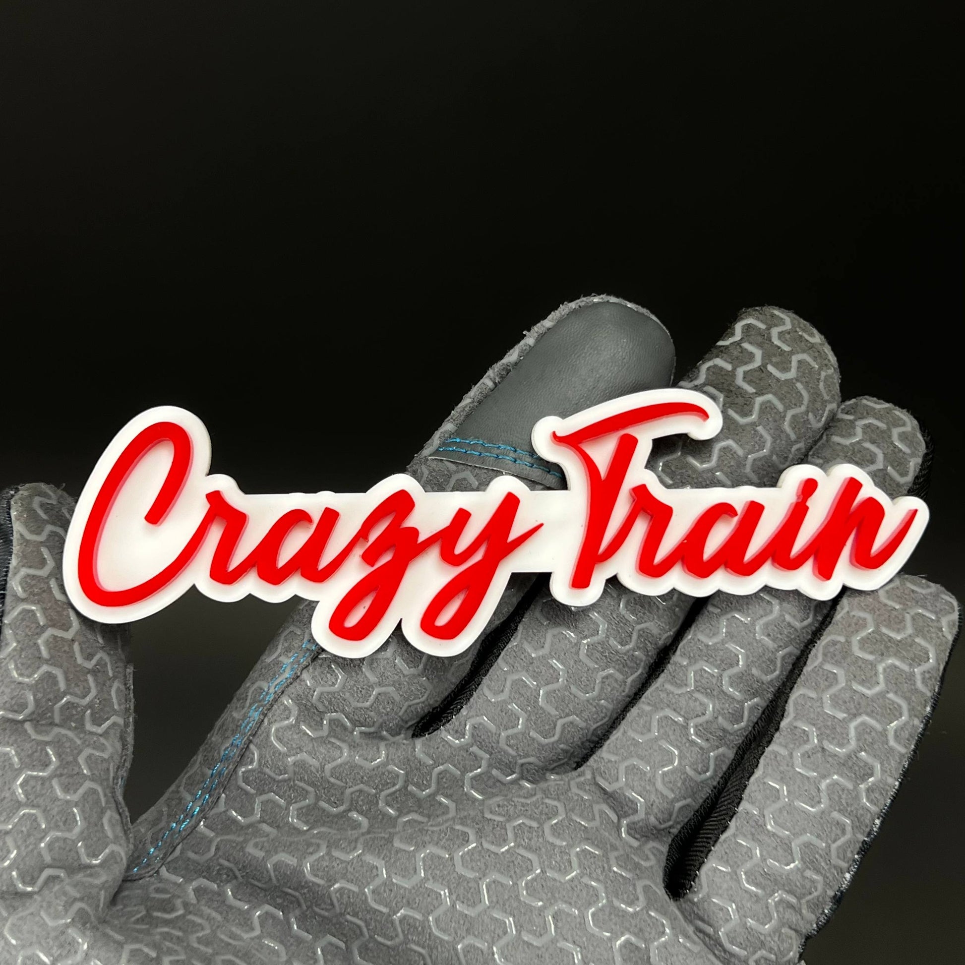 1PC Crazy Train (Red) 3D Acrylic Badge - Car Truck Emblem Fender Sticker