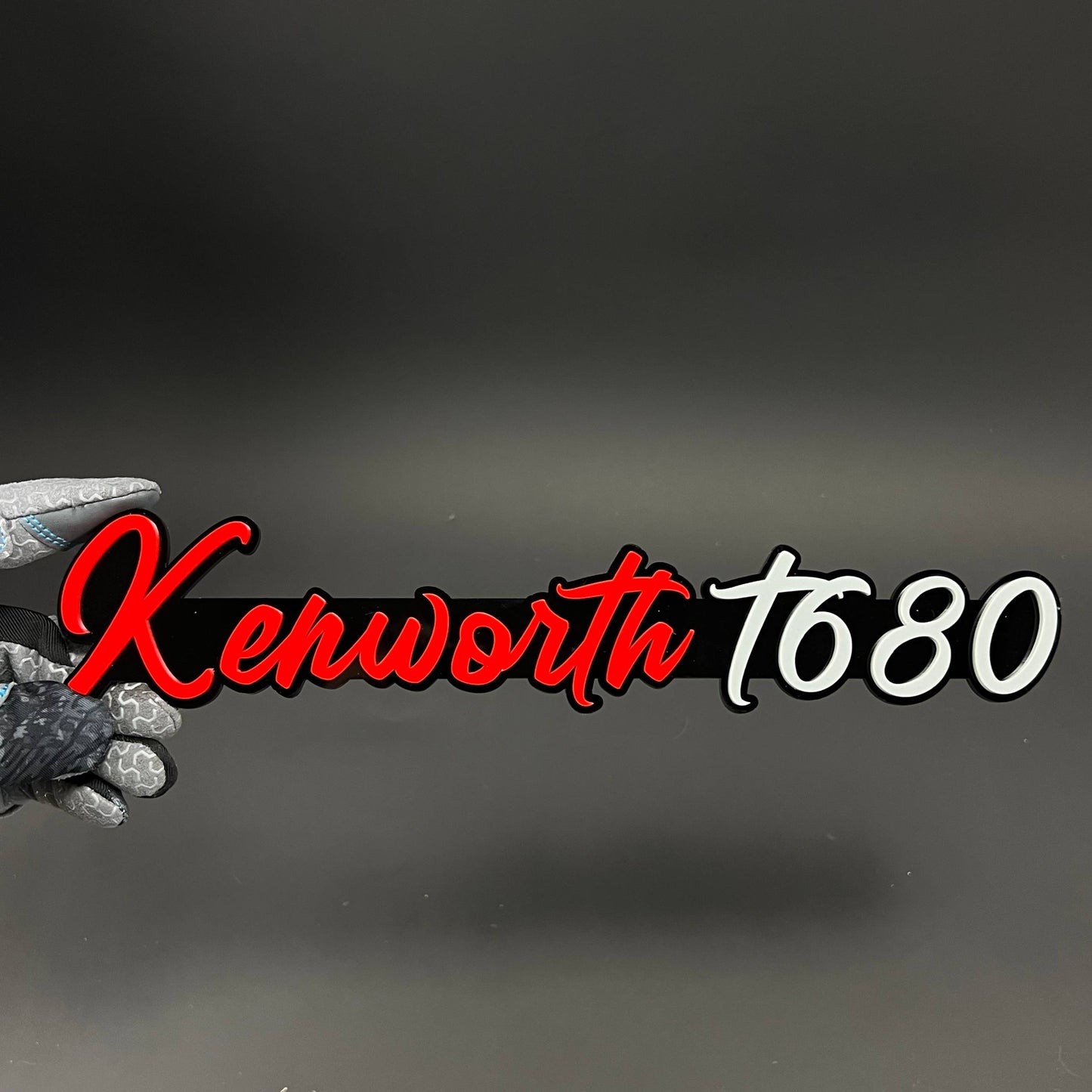 1PC Kenworth T680 3D Acrylic Badge - Car Truck Emblem Fender Sticker