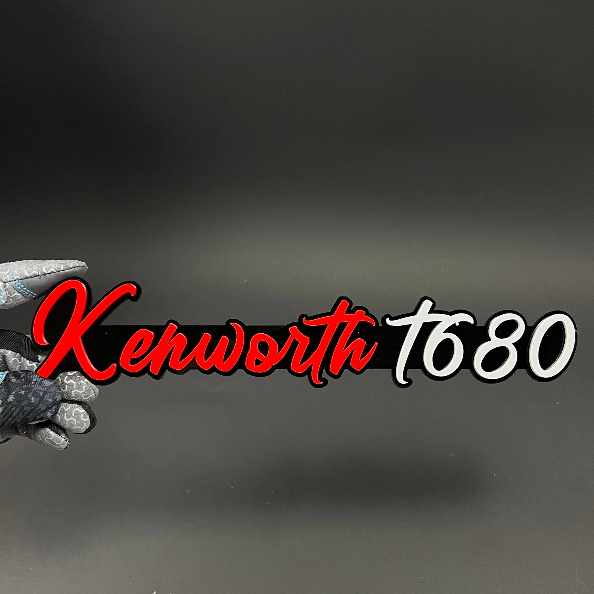 1PC Kenworth T680 3D Acrylic Badge - Car Truck Emblem Fender Sticker