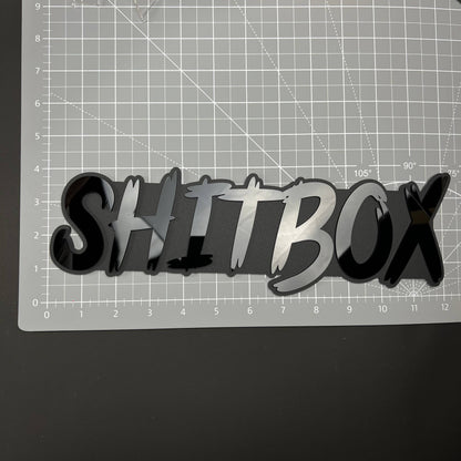 1PC SHITBOX 3D Acrylic Badge - Car Truck Emblem Fender Tailgate Trunk Sticker