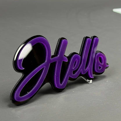 1PC Hello 3D Acrylic Badge - Car Truck Emblem Fender Tailgate Trunk Sticker