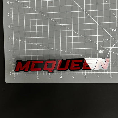 1PC MCQUEEN 3D Acrylic Badge - Car Truck Emblem Fender Tailgate Trunk Sticker