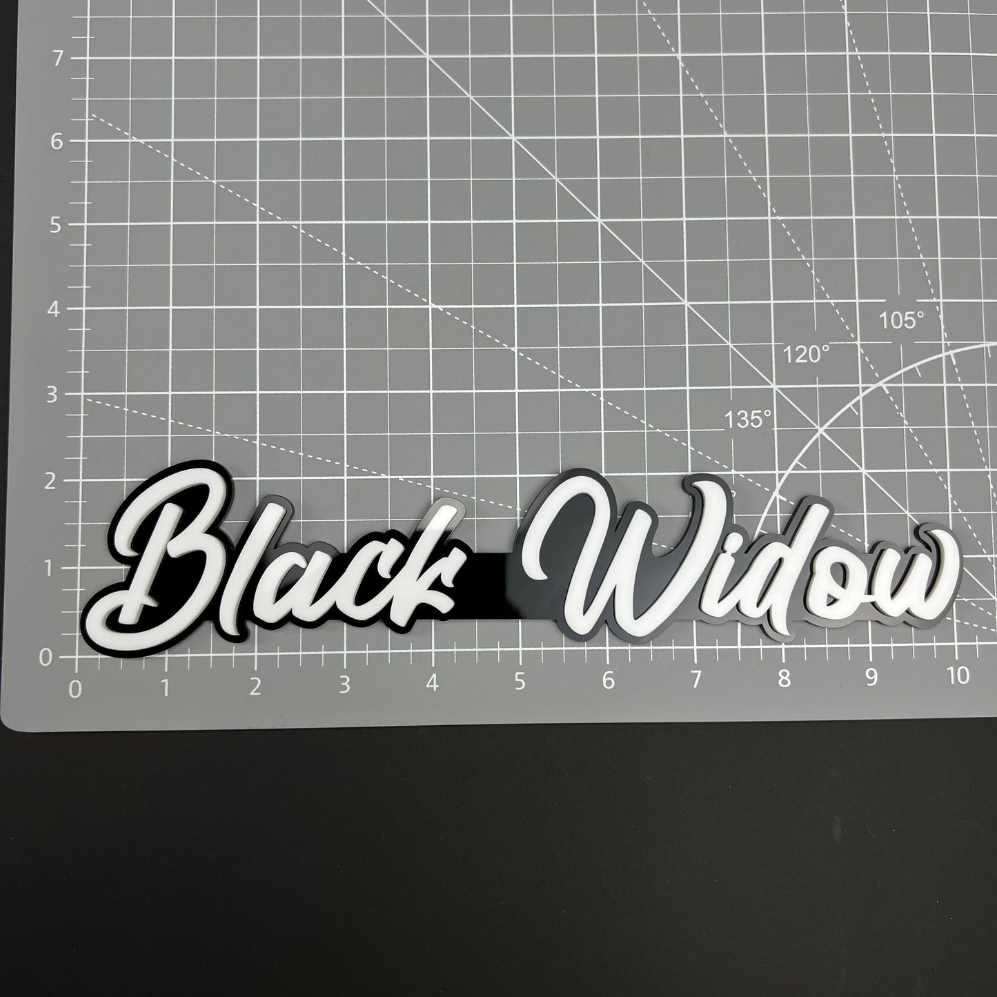 1PC Black Widow (White) 3D Acrylic Badge - Car Truck Emblem Fender Tailgate Trunk Sticker