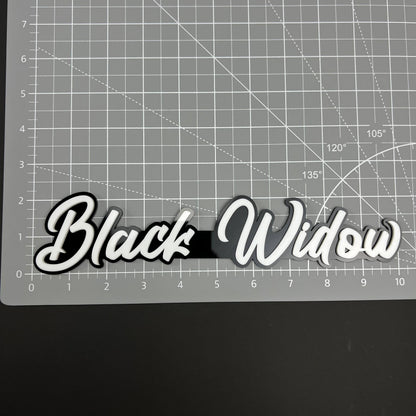1PC Black Widow (White) 3D Acrylic Badge - Car Truck Emblem Fender Tailgate Trunk Sticker
