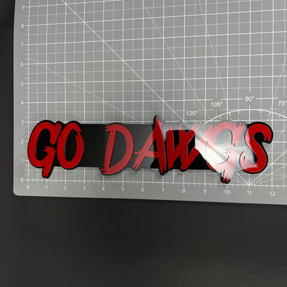 1PC GO DAWGS 3D Acrylic Badge - Car Truck Emblem Fender Tailgate Trunk Sticker