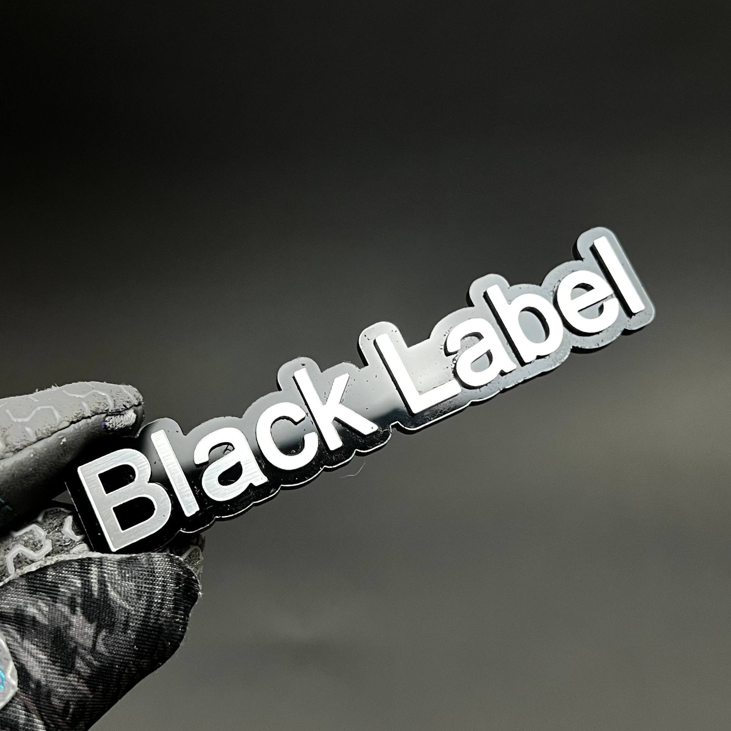 1PC Black Label 3D Acrylic Badge - Car Truck Emblem Fender Sticker