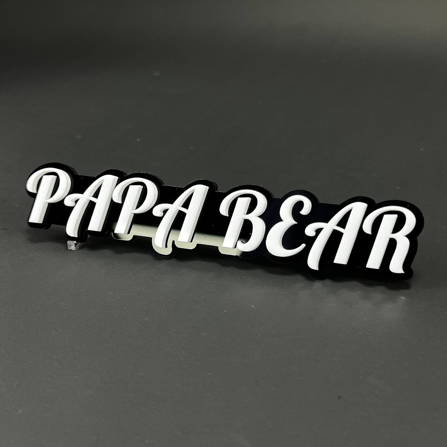 1PC PAPA BEAR 3D Acrylic Badge - Car Truck Emblem Fender Tailgate Trunk Sticker