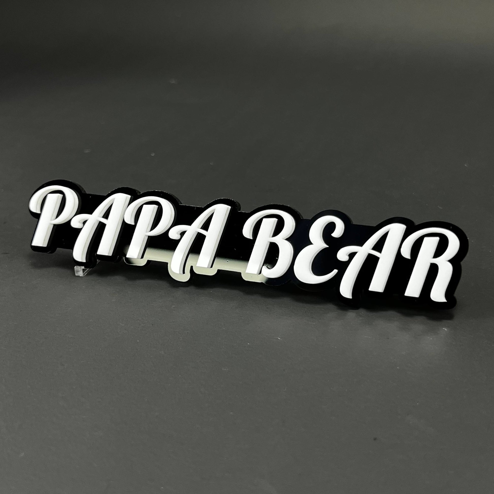 1PC PAPA BEAR 3D Acrylic Badge - Car Truck Emblem Fender Tailgate Trunk Sticker