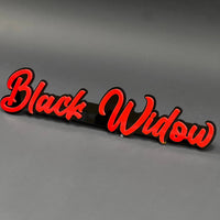 1PC Black Widow (Red) 3D Acrylic Badge - Car Truck Emblem Fender Tailgate Trunk Sticker