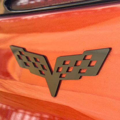 1PC Corvette Emblem 3D Acrylic Badge - Car Truck Emblem Fender Sticker