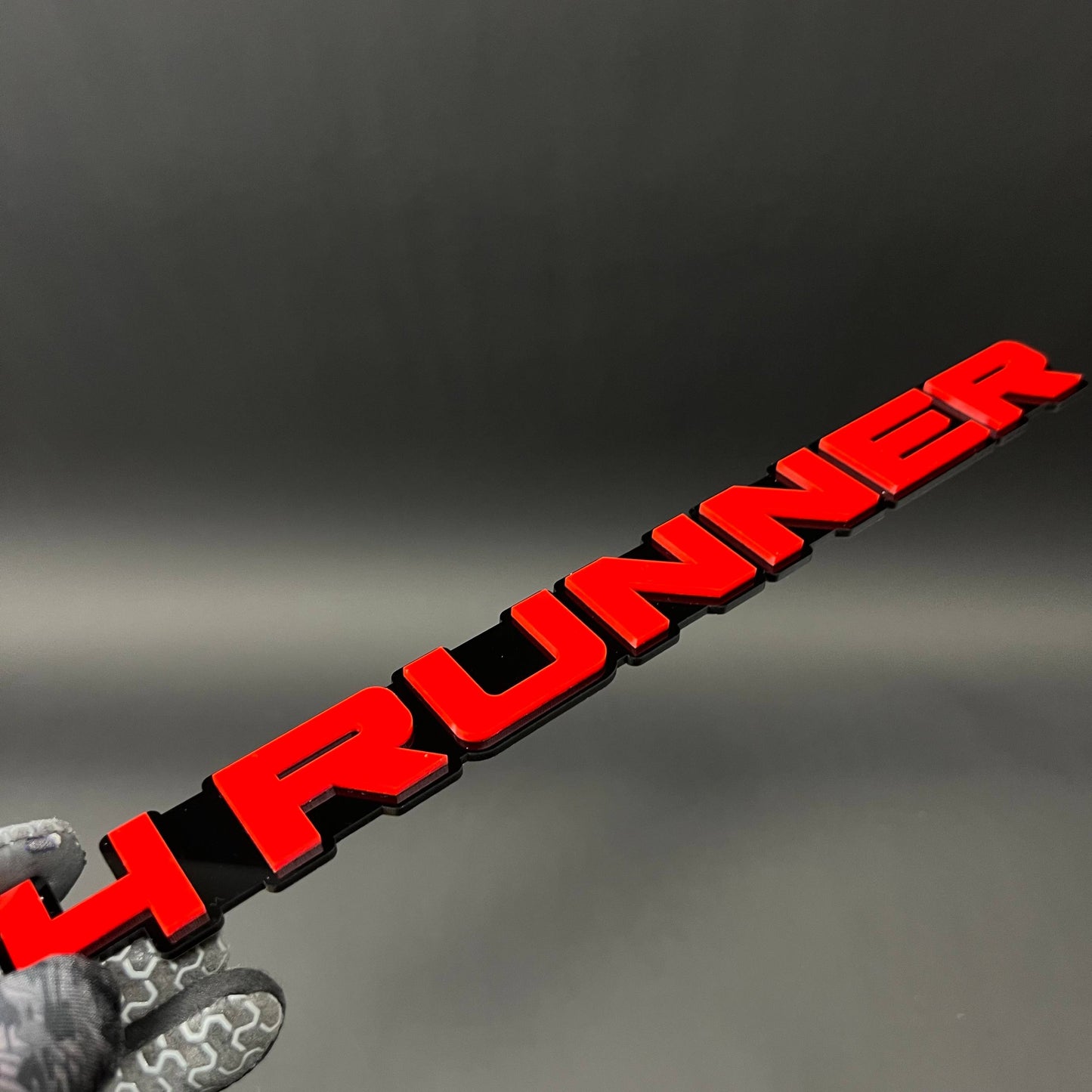 1PC 4RUNNER (Red) 3D Acrylic Badge - Car Truck Emblem Fender Sticker