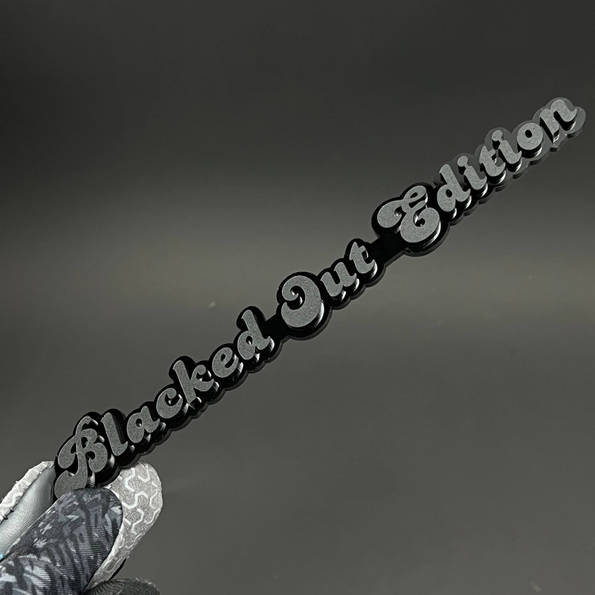 1PC Blacked Out Edition 3D Acrylic Badge - Car Truck Emblem Fender Sticker