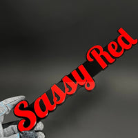 1PC Sassy Red 3D Acrylic Badge - Car Truck Emblem Fender Tailgate Trunk Sticker
