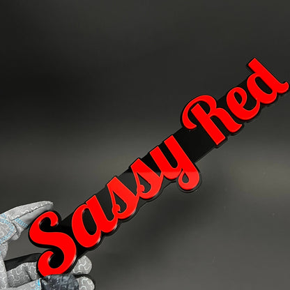 1PC Sassy Red 3D Acrylic Badge - Car Truck Emblem Fender Tailgate Trunk Sticker