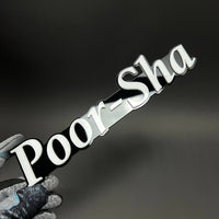 1PC Poor-Sha 3D Acrylic Badge - Car Truck Emblem Fender Tailgate Trunk Sticker