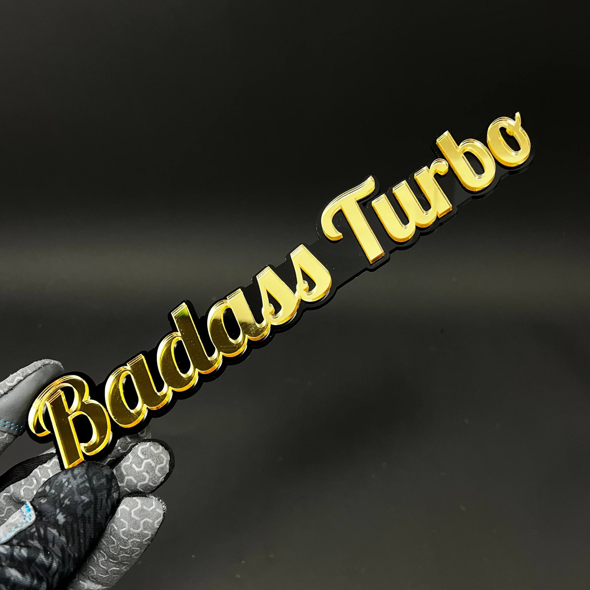 1PC Badass Turbo 3D Acrylic Badge - Car Truck Emblem Fender Sticker
