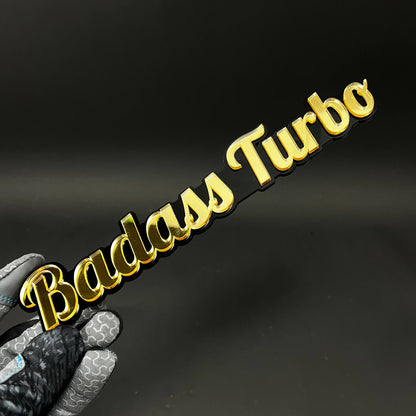 1PC Badass Turbo 3D Acrylic Badge - Car Truck Emblem Fender Sticker