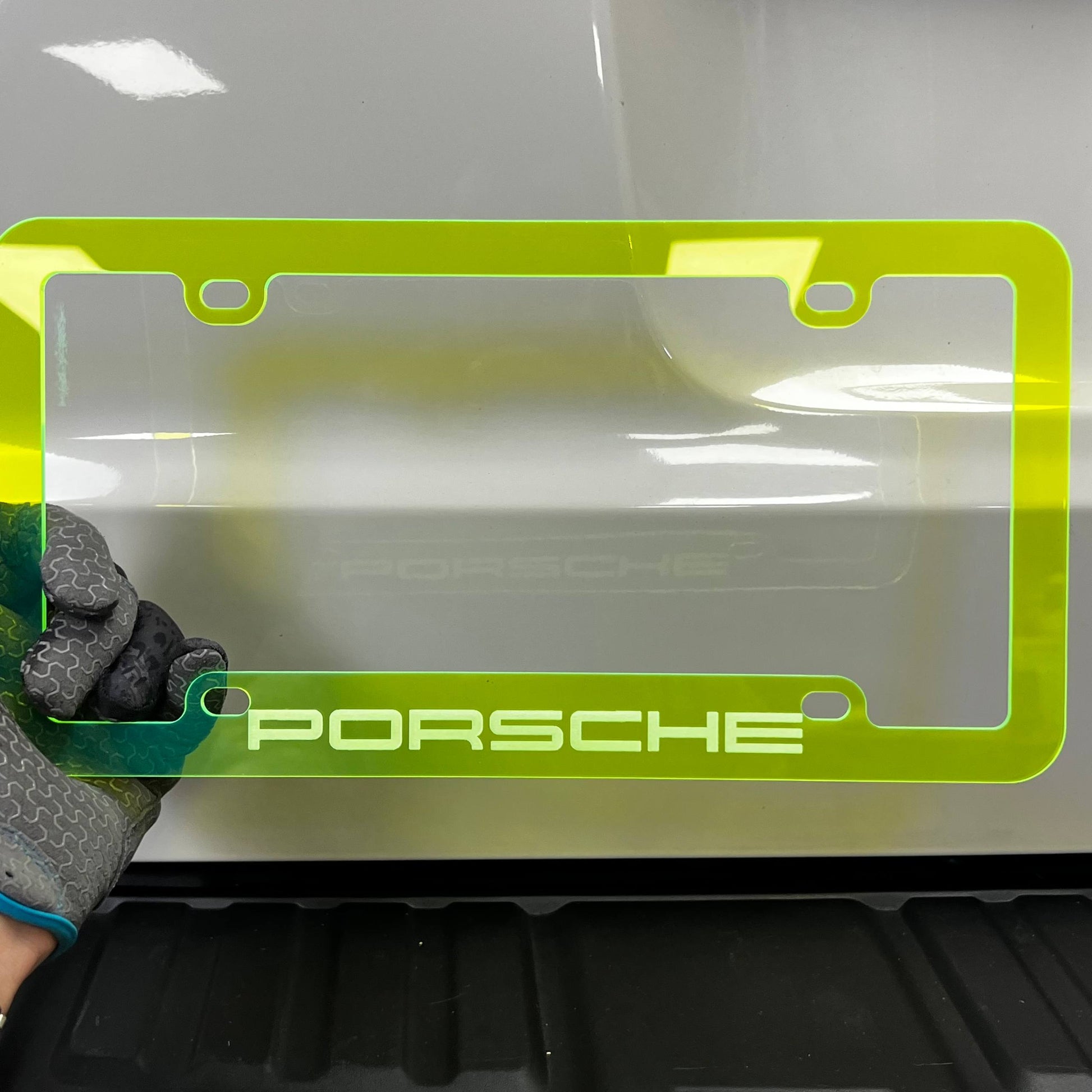 1PC Porsche Frame 3D Acrylic Badge - Car Truck Emblem Fender Sticker