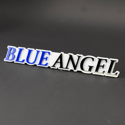 1PC BLUE ANGEL 3D Acrylic Badge - Car Truck Emblem Fender Tailgate Trunk Sticker